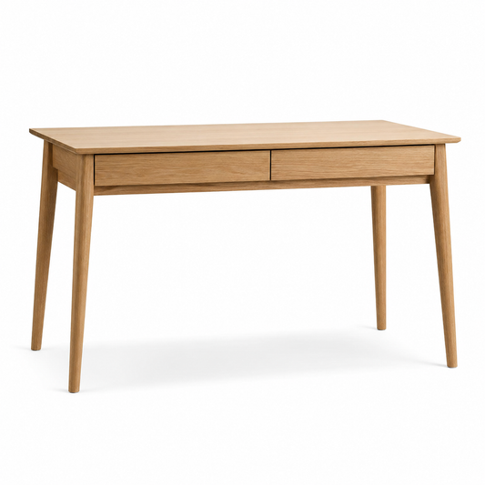 Japandi Schreibtisch Eiche Natur mit zwei Schubladen 120x60 cm