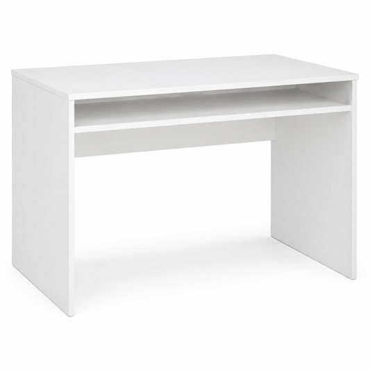 Skandinavischer Schreibtisch Weiß mit Ablagefach 100x50 cm