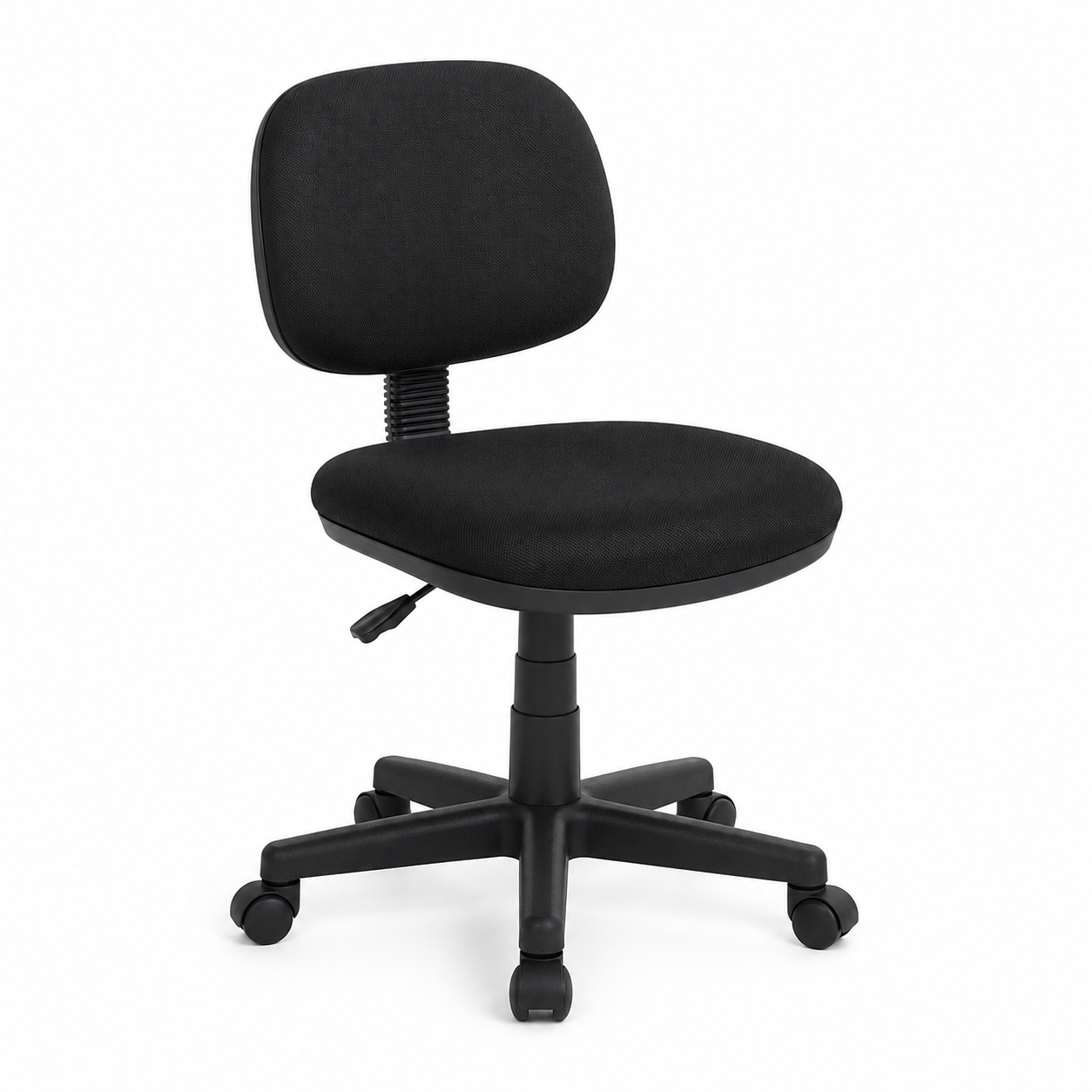 Kompakter Bürodrehstuhl Schwarz ohne Armlehnen 55x58x92 cm