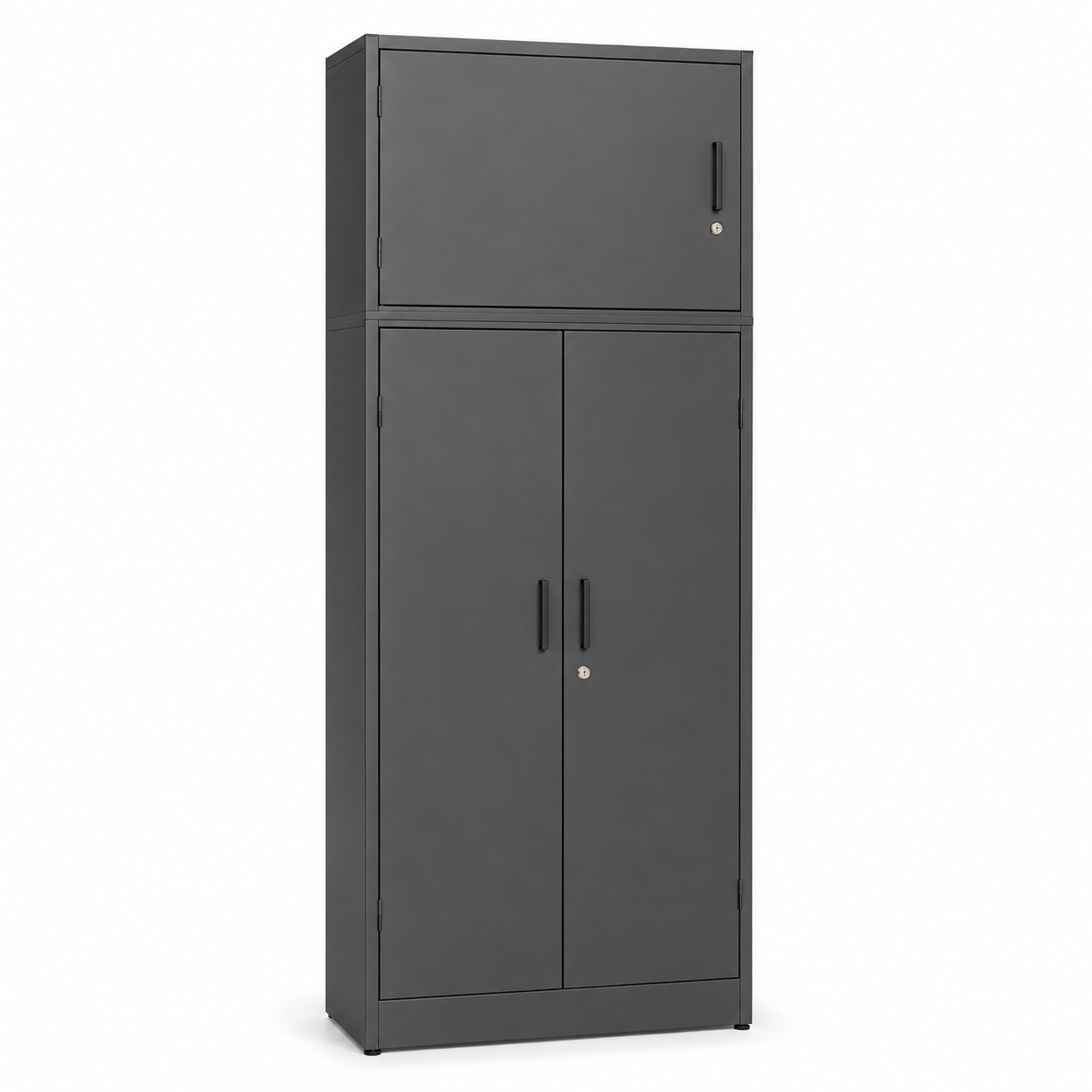 Hoher Aktenschrank Graphit mit vier Ordnerhöhen 80x40x190 cm