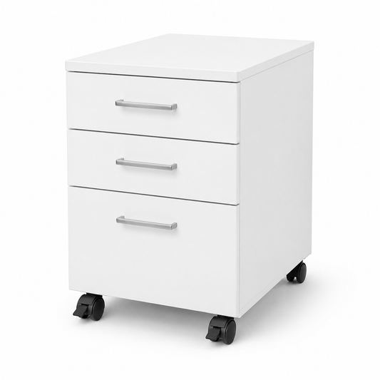 Rollcontainer Weiß mit drei Schubladen 40x50x60 cm