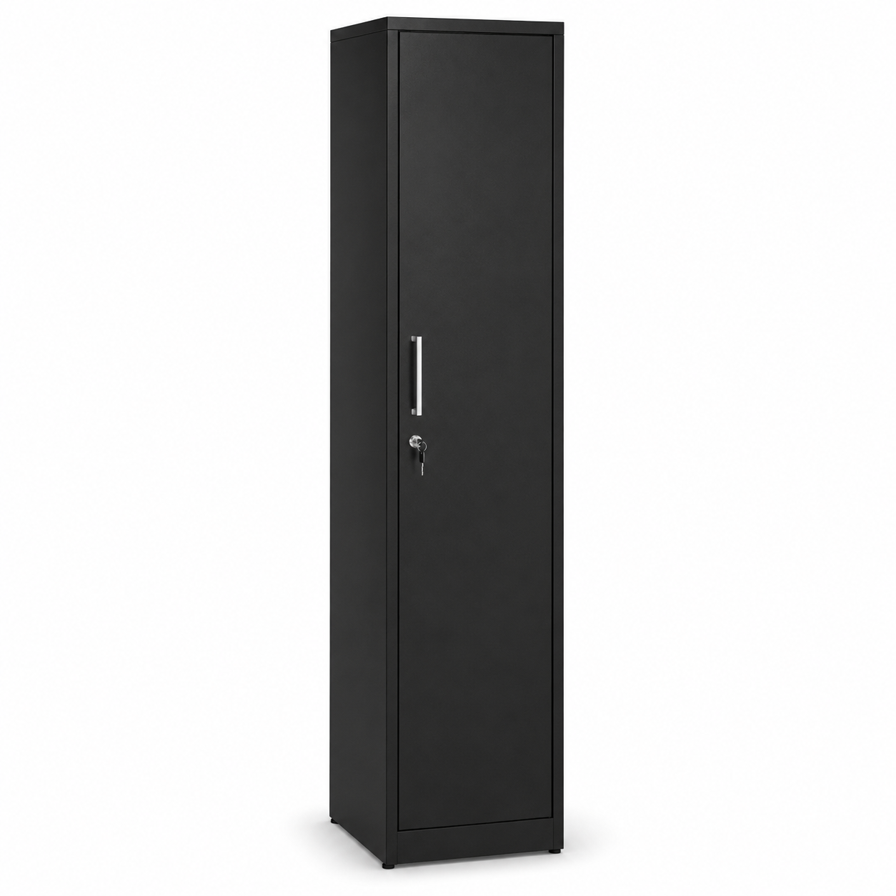 Schmaler Ordnerschrank Schwarz mit Schloss 50x40x180 cm
