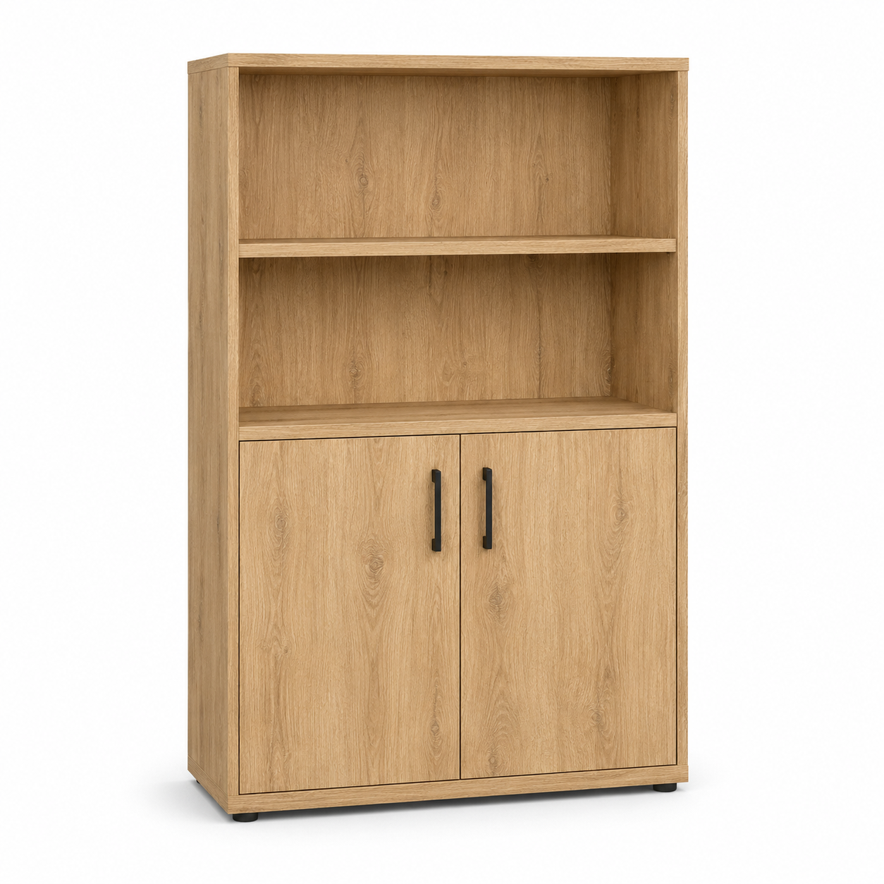 Büroschrank Eiche Natur mit offenen Fächern 100x40x140 cm