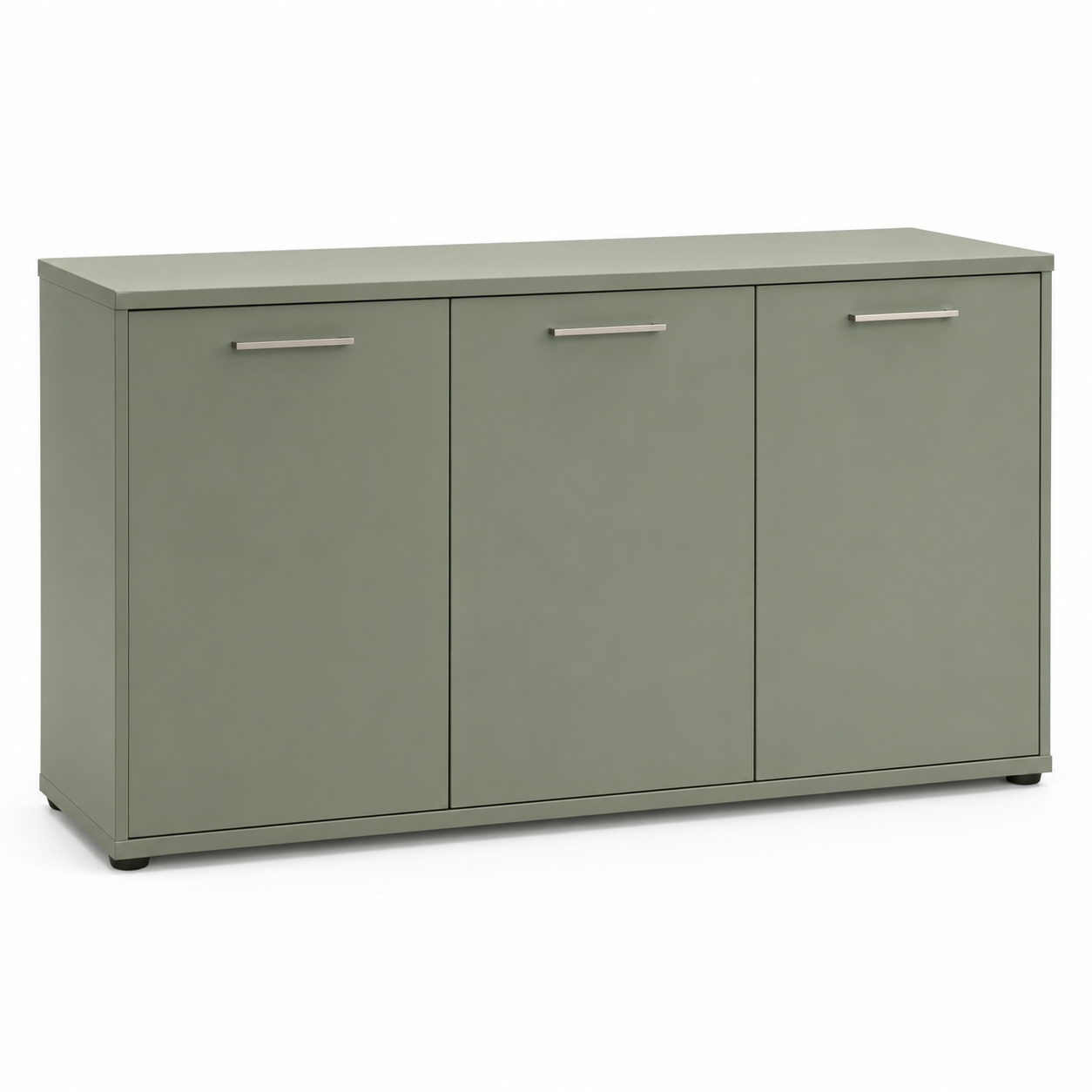 Büro-Sideboard Salbeigrün mit drei Türen 140x40x80 cm